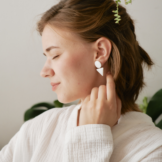 Geometric Ceramic Earring