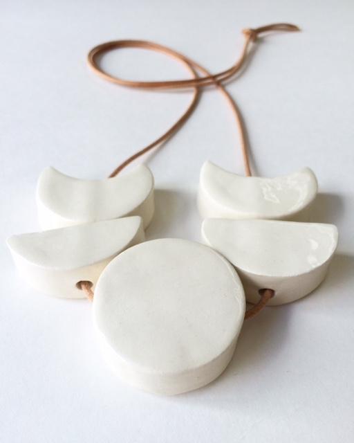 Moon Phases Ceramic Necklace