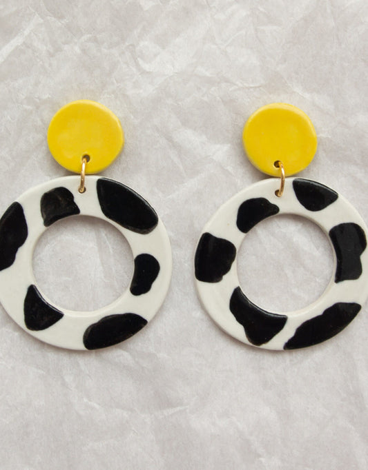 Sunshine Moo - Ceramic Earrings